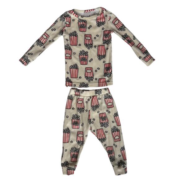 Cat & Jack Toddler Fleece Pajama Set Unisex 18M Popcorn Soft Cozy 2 Piece Winter - Picture 8 of 13